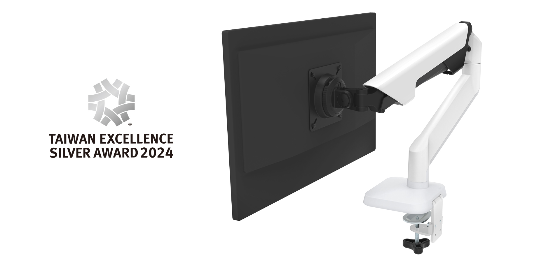 Modernsolid's Ares Monitor Arm Wins awarded the 2024 Taiwan Excellence Silver Awards